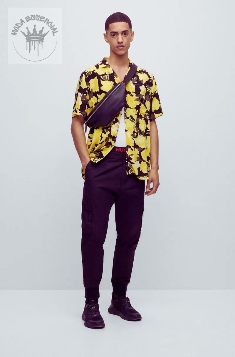 Camisa Relaxed-Fit Em Popline Floral