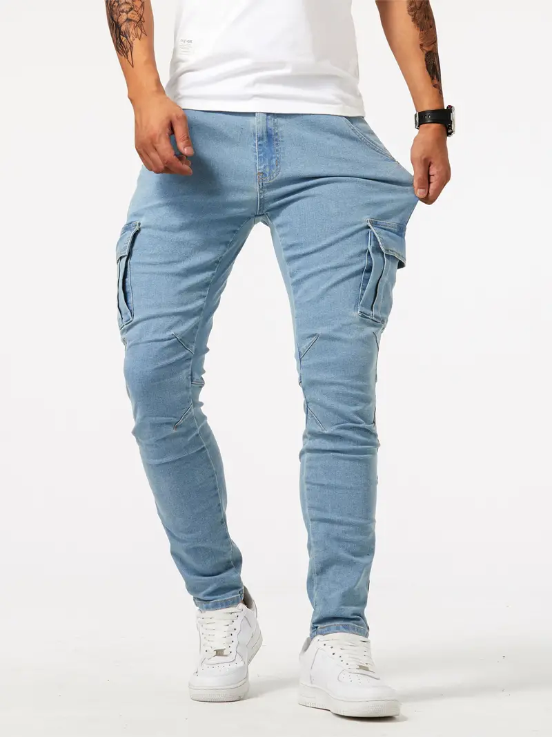 Calça Cargo em Denim